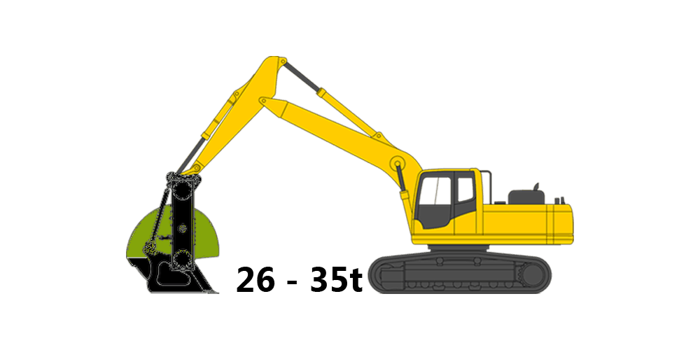 Excavator screening bucket, 26 - 35 tons
